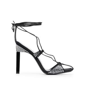 Attico Adele Embellished Open Toe Sandals - It41 Us 11 Silver/Black